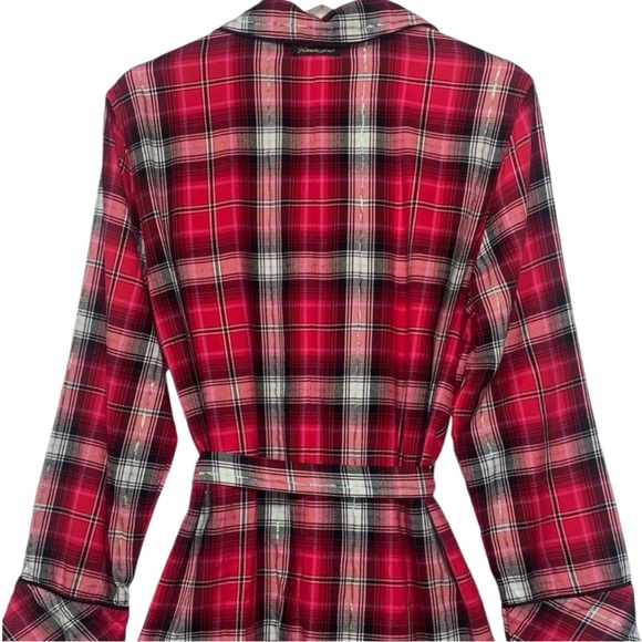 Victoria’s Secret Red Plaid Flannel Sleep Romper Silver Threads Sz Small NEW - Picture 9 of 12